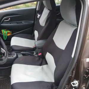 Fabric car seat covers (set of 2; black and grey)